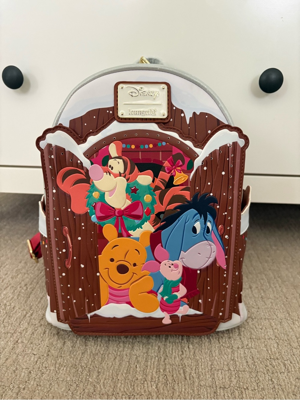 NWT Winnie the Pooh Light Up Holiday Christmas Loungefly Backpack - Picture 2 of 10